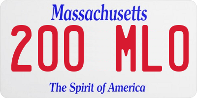 MA license plate 200ML0