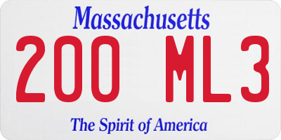 MA license plate 200ML3