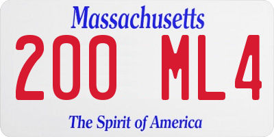 MA license plate 200ML4