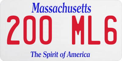 MA license plate 200ML6