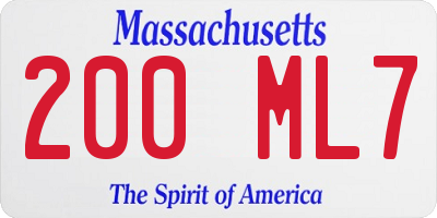 MA license plate 200ML7