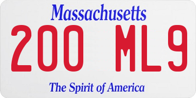 MA license plate 200ML9