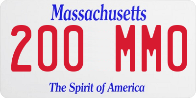 MA license plate 200MM0