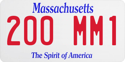 MA license plate 200MM1