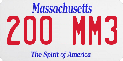 MA license plate 200MM3