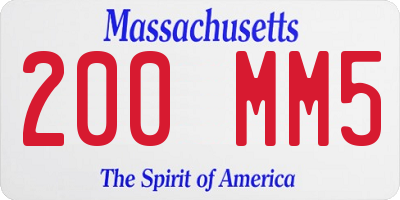 MA license plate 200MM5
