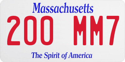 MA license plate 200MM7