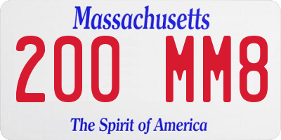 MA license plate 200MM8