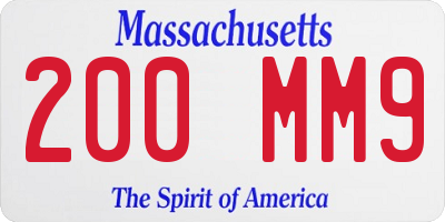 MA license plate 200MM9