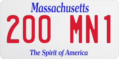 MA license plate 200MN1