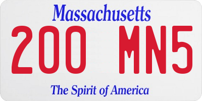 MA license plate 200MN5