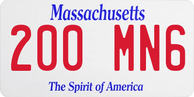 MA license plate 200MN6