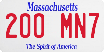MA license plate 200MN7