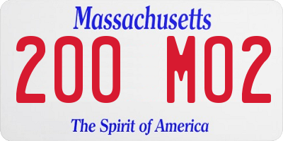 MA license plate 200MO2