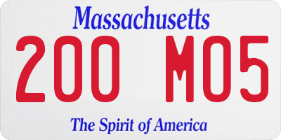MA license plate 200MO5
