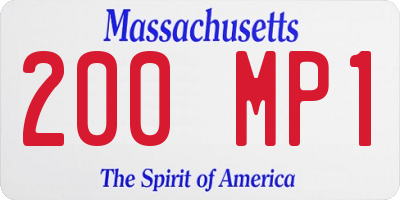 MA license plate 200MP1