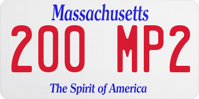 MA license plate 200MP2