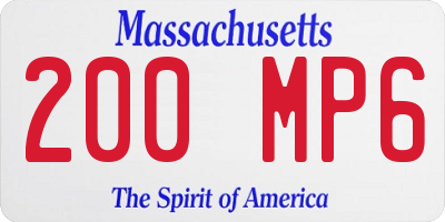 MA license plate 200MP6