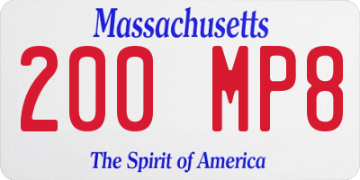 MA license plate 200MP8