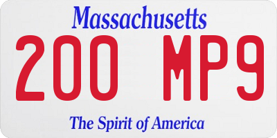 MA license plate 200MP9