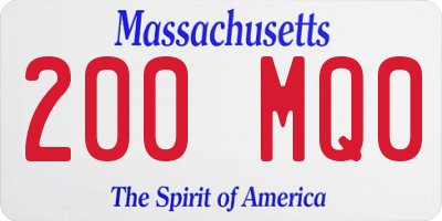 MA license plate 200MQ0