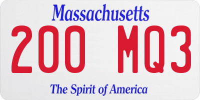 MA license plate 200MQ3
