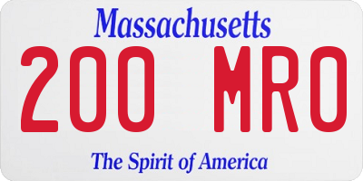 MA license plate 200MR0