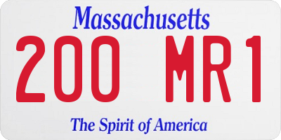 MA license plate 200MR1