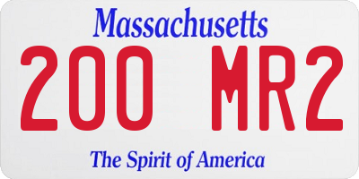 MA license plate 200MR2