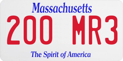 MA license plate 200MR3