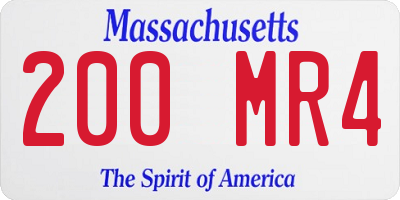 MA license plate 200MR4