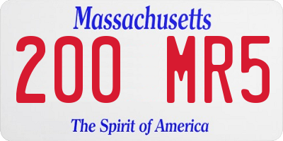 MA license plate 200MR5