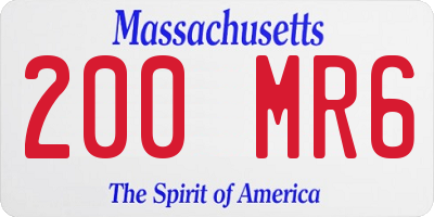 MA license plate 200MR6