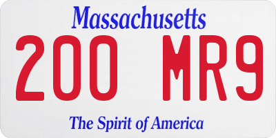 MA license plate 200MR9