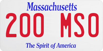 MA license plate 200MS0