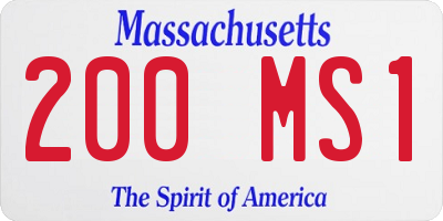 MA license plate 200MS1