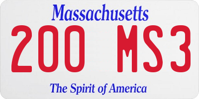 MA license plate 200MS3