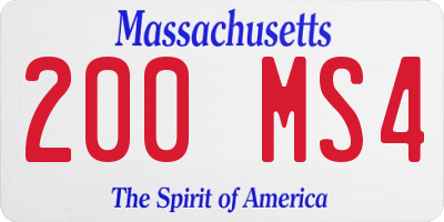 MA license plate 200MS4