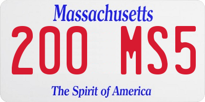 MA license plate 200MS5
