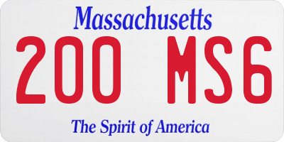 MA license plate 200MS6