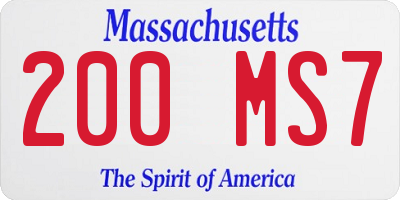 MA license plate 200MS7