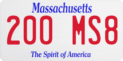 MA license plate 200MS8