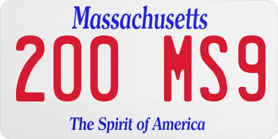 MA license plate 200MS9