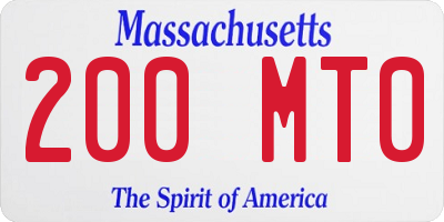 MA license plate 200MT0
