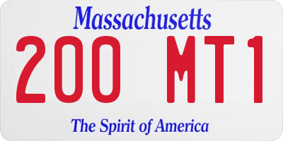 MA license plate 200MT1