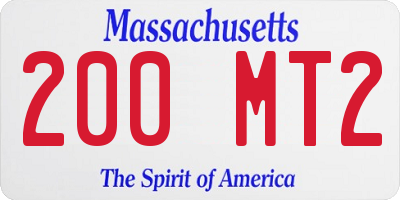 MA license plate 200MT2