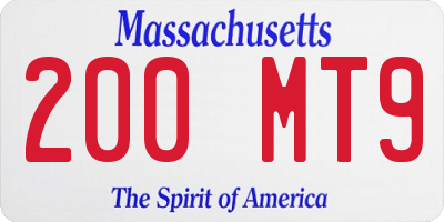 MA license plate 200MT9