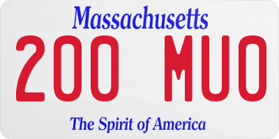 MA license plate 200MU0