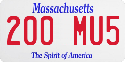 MA license plate 200MU5