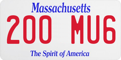 MA license plate 200MU6